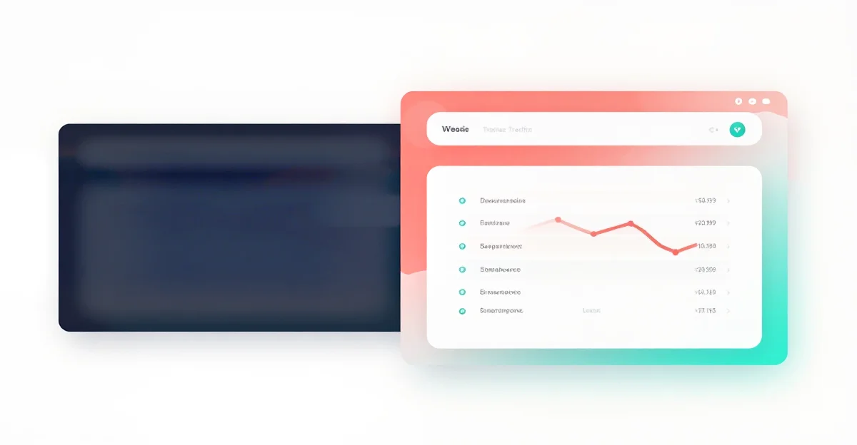Screenshot of an analytics dashboard with a line graph and blurred data, featuring the text "Weecle Traffic".